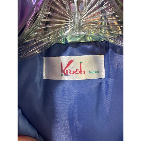 Krush Iridescent Puffer Vest Women's Medium Shimmer Mermaid Quilted Sleeveless - Picture 8 of 9